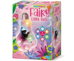 4M KidzMaker Fairy Light Bulb Kit, Nightlight Craft with LED & Glitter | Creative STEM Art Activity Toy with String Lights, Night Light Gift for Children, Screen-Free Play, Age 5+