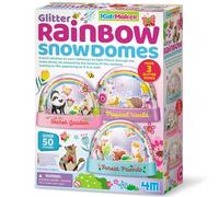 4M KidzMaker Glitter Rainbow Snow Domes Kit, DIY Snow Globes Craft Set