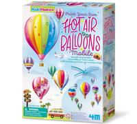 4M KidzMaker Paint Your Own Hot Air Balloons Mobile Kit | Creative Craft Set with Paints & Stickers | Fun Art Activity Toy for Children | Bedroom Decoration Gift for Kids Aged 5+ | Screen-Free Play