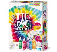 4M KidzMaker Tie Dye Art Kit, 5 Dye Bottles, Towels & Accessories | Creative Textile Craft Set with 5 Colourful Dyes, Arts & Crafts Gift for Children, Screen-Free Play, Age 8+
