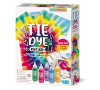 4M KidzMaker Tie Dye Art Kit | Creative Textile Craft Set with 5 Colourful Dye Bottles, Towels & Accessories | Fun Activity for Children | Arts & Crafts Gift for Kids Aged 8+ | Screen-Free Play