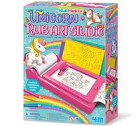 4M KidzMaker Unicorn Rub Art Studio Kit, 8m Scroll & Templates | Creative Drawing & Rubbing Art Set, Fun Unicorn Craft Activity for Kids, Screen-Free Play Age 4+