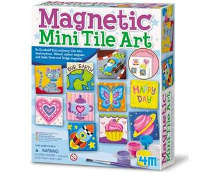 4M Magnetic Mini Tile Art Kit for Kids | DIY Paint Artwork & Crafts Set to Make Cool Fridge Magnets | Creative Activity Gifts for Boys & Girls Age 8+ | Fun Painting Craft Present & Party Ideas