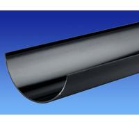4M (*May BE 2 x 2Metre) Wavin OSMA/Tufflex Roundline Gutter 112mm Half Round Black 0T074B (Includes Free Coupler/Joiner IF NOT Sent AS 4 METRE)