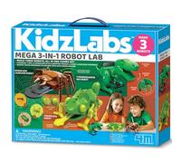 4M Mega Robot Lab | KidzLabs 3-in-1 Build Your Own Robots Kit | Technology & Engineering Kits for Kids | STEM Toy Set with T-Rex, Spider & Chameleon | Robotics Sets for Children | Educational Gifts