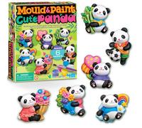 4M Mould And Paint Cute Panda Craft Kit For Kids Magnets And Badges