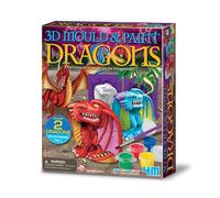 4M Mould & Paint - 3D Dragon, Plaster Cast and Paint Two Dragons, Arts and Crafts Painting Kit for Boys and Girls Ages 5 Years and Up