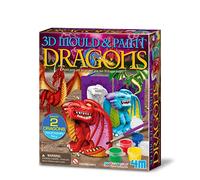 4M Mould & Paint - 3D Dragon, Plaster Cast and Paint Two Dragons, Arts and Crafts Painting Kit for Boys and Girls Ages 5 Years and Up