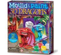 4M Mould & Paint - 3D Dragon, Plaster Cast and Paint Two Dragons, Arts and Crafts Painting Kit for Boys and Girls Ages 5 Years and Up