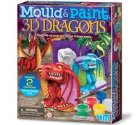 4M Mould & Paint 3D Dragons Kit, Make 2 x 7cm Tall Models