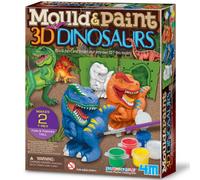 4M Mould & Paint 3D Dinosaurs Kit | Creative Dinosaur Craft Set with Plaster, Paints, Brush & Carving Tool for Kids Age 5+ | DIY Moulding Activity - Make 2x7cm T-Rex Models | Fun Art Gift for Children