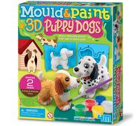 4M Mould & Paint Puppy Dogs Kit | Creative Animal Craft Set with Plaster, Paints, Brush & Carving Tool for Kids Age 5+ | DIY Moulding Activity to Make 2 x 6.5 cm 3D Puppies | Fun Art Gift for Children
