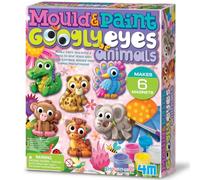 4M Mould & Paint Googly Eyes Animals, Arts and Crafts Kit to Cast, Create and Paint 6 Fridge Magnets or Badges, for Boys and Girls Ages 5-12 Years
