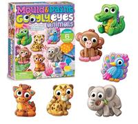 4M Mould & Paint Googly Eyes Animals Kit | Creative Animal Craft Set with Plaster, Paints & Brush for Kids Age 5+ | DIY Moulding Activity to Make 6 Magnets or Badges | Fun Art Gift for Children