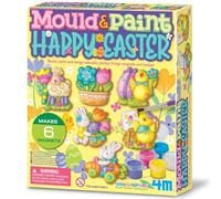 4M Mould & Paint Happy Easter | Spring Clay Magnet Making Kit for Kids | Plaster Modelling Clays, Paint & Paintbrush Set | Make Your Own Bunny, Egg & Chick Magnets | Art Gifts for 5+ Year Old Children