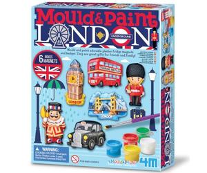 4M Mould & Paint London Landmarks Kit | Creative British Arts & Craft Set with Plaster, Paints & Brush for Kids Age 5+ | DIY Moulding Activity to Make 6 Magnets or Badges | Fun Art Gift for Children