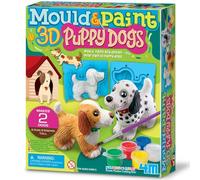 4M Mould & Paint Puppy Dogs Kit, Make 2 x 6.5cm 3D Puppies, Craft Set