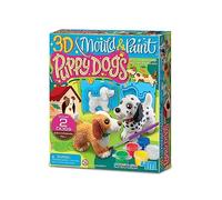 4M Mould & Paint - Puppy Dogs, Plaster Cast, Design and Paint 3D Puppies, Arts and Craft Painting Kit for Boys and Girls Age 5+