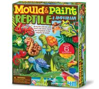 4M Mould & Paint Reptile & Amphibian, Arts and Crafts Kit to Create and Paint 6 Fridge Magnets or Badges, for Boys and Girls Ages 5-12 Years, Green