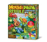 4M Mould & Paint Reptile & Amphibian, Arts and Crafts Kit to Create and Paint 6 Fridge Magnets or Badges, for Boys and Girls Ages 5-12 Years, Green