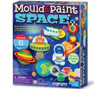 4M Mould & Paint Space Kit, Glow in the Dark, Make 6 Magnets or Badges