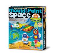 4M Mould & Paint Space Kit | Creative Glow in the Dark Craft Set with Plaster, Paints & Brush for Kids Age 5+ | DIY Moulding Activity to Make 6 Magnets or Badges | Fun Art Gift for Children