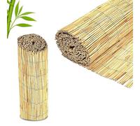 4m Natural Peeled Reed Screening Roll Panel for Wind and Sun Protection, Weather-Resistant Wooden Fence Walls Screening for Privacy and Outdoor Fencing (1.8 X 4M)