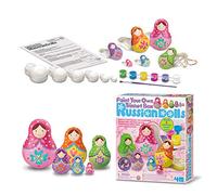 4M Paint Your Own 6-Piece Russian Doll Trinket Kit | Painting Craft Set with Paints & Brush | Personalised Jewellery Box & Ornament Art Activity for Children Aged 5+ | Creative Gift Idea for Kids