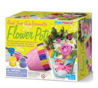 4M Paint Your Own Terracotta Flower Pots Kit | Painting Craft Set with Paints & Brush | Personalised Garden Decor & Ornament Art Activity for Children Aged 8+ | Creative Gift Idea for Kids