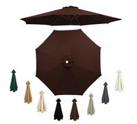 4m Patio Umbrella Replacement Canopy - 8 Ribs Outdoor Sunshade Cover for Table and Garden Durable Waterproof Parasol Top Perfect for Deck and Terrace Use
