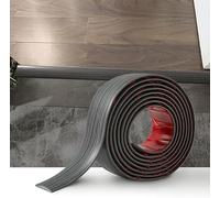 4M PVC Floor Transition Strip Laminate Floor Cover Strips Self Adhesive PVC Floor Door Divider Strip Flat Laminate Profile Flooring Edge Trim Joining Strip Door Bar(7.6cm,Dark Grey Wood Grain)