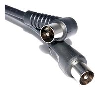 4m Right Angle Male Aerial to Straight Plug Coax Cable | 90 Degree Coaxial TV/Sat Lead | Bend Flex Connect Nickel Connectors