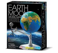 4M Science Museum Earth Moon Model Kit | Learn About Moon Phases & Lunar Eclipses, Earth Model with Geographical Relief, Moon Model & Rotating Arm Stand, Age 5+