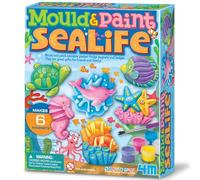 4M Sealife Mould and Paint, 13 Piece Set | Creative Sea Animal Craft Set with Plaster, Paints & Brush, DIY Moulding Activity, Fun Art Gift for Children Age 5+