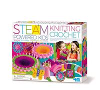 4M STEAM Powered Kids - Knitting & Crochet, Bumper Activity Kit, Arts, Craft and Sewing for Kids Ages 5+