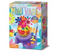 4M Twirl & Paint Mini Vase | All in One Paint Your Own Flower Vase Set with Spinning Table, Paints & Flowers | Craft Kits for Kids | Children's Arts & Crafts | Gifts for Girls & Boys | Age 8+ Years