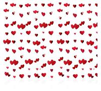 4m Valentines Bunting,Red Hearts Valentines Day Decorations,Glitter Valentine Bunting,Double Sided Metallic Paper Heart Banner,Hanging Love Heart Bunting,for Engagement Anniversary Valentines Day