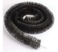 4m X 100mm Black Gutter Brush Leaf Guard Protection Lead Leaf Filter Guttering Drain - Stainless Steel Wire Core and Polypropylene Bristles Adapts Automatically to The Shape of Any Gutter