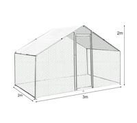 (4m x 2m x 2m) Chicken Run Cage Pen Walk In Chickens Hens Dogs Poultry Ducks Coop Enclosure