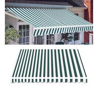 4m x 7m Waterproof Green Polyester r for Gazebo Tent Durable Patio Replacement Fabric with Striped Outdoor Shade Solution