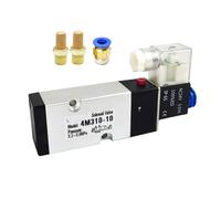 4M310-10 5 Way 2 Position Inner Guard Plate Connection Solenoid Air Valve G3/8" AC220V DC24V 1Pcs(with 6mm Fittings,AC220V)