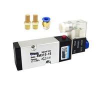 4M310-10 5 Way 2 Position Inner Guard Plate Connection Solenoid Air Valve G3/8" AC220V DC24V Electronic Switch Battery Air Valve 1Pcs(With 4mm fittings,AC24V)