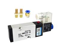 4M310-10 5 Way 2 Position Inner Guard Plate Connection Solenoid Air Valve G3/8" AC220V DC24V Electronic Switch Battery Air Valve(with 12mm Fittings,AC220V)