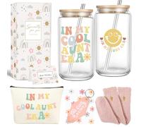 4MELLY Gifts For Aunt-In My Cool Auntie Era 16oz Iced Coffee Cups Aunt Gifts From Niece, Nephew - Birthday Gift For Auntie, New Aunts, To Be Aunts