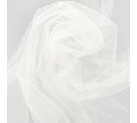 4Meters Tulle Fabric, White Sheer Mesh Fabric for Wedding Decorations, Gift Wrapping, DIY Crafts, and Home Decor, Soft and Lightweight Chiffon Material with Easy Cut Feature