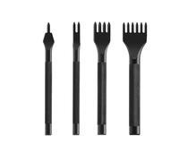 4MM 1/2/4/6 Leather Prong Punch Tool Set Leather Lacing Stitching Punch Tool,Sharp Pricking Iron Leather Craft Tool Sets DIY Handwork(Black)