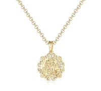 4mm/5.5mm Gold St. Christopher/Queen Elizabeth Pendant Chain Necklace, 22-Inch, 45g Weight, PVD Gold Plated - Bling King London