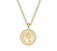 4mm/5.5mm Gold St. Christopher/Queen Elizabeth Pendant Chain Necklace, 22-Inch, 45g Weight, PVD Gold Plated - Bling King London