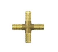 4mm 5mm 6mm 8mm 10mm 12mm 14mm 16mm 19mm 25mm Hose Barb Brass Barbed Straight Elbow Tee Y 2 3 4 Way Pipe Fitting Connector(4 Way,19mm)
