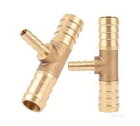 4mm 5mm 6mm 8mm 10mm 12mm 14mm 16mm Tee Type Reducing Hose Barb Brass Barbed Tube Pipe Fitting Reducer Coupler Connector Adapter(16-10-16mm OD)